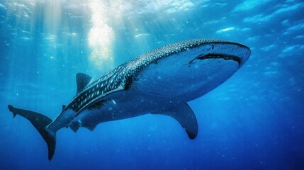 Scuba diving in the Galapagos Islands alongside a whale shark the size of a school bus
