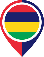Map Icon Inside Mauritius Flag