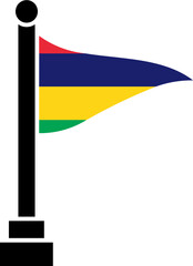 Mauritius Flag in Triangular shape