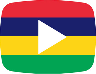 Mauritius Flag on video player icon