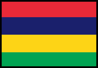 Obraz premium Mauritius Flag rectangle Icon