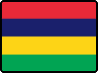 Mauritius Flag Smooth rectangle icon