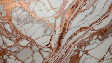 Beige Marble Stone Texture with Natural Veins Against Rose Gold Marble Background in Stylish Design.
