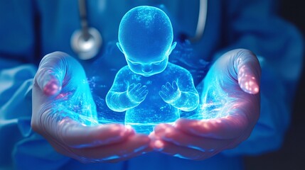 Symbolic Image of Newborn Baby Representing Motherhood and Fertility