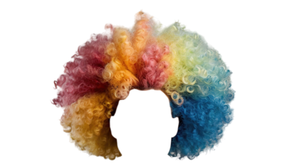 clown hair on transparent isolated background (PNG)