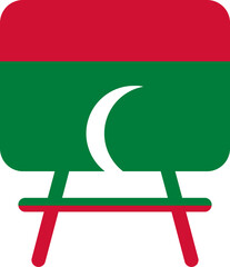 Maldives Flag On White Board