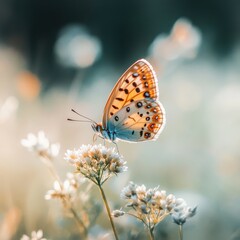Obraz premium butterfly perched on a wildflower
