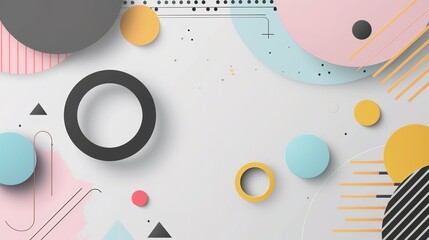 Minimalist Geometric Shape Display Wall - an elegant and contemporary visual. The minimalist design creates a clean and sophisticated backdrop for various displays.