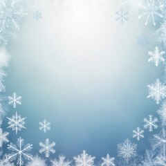 "A background with delicate, hand-drawn snowflakes on a frosty blue gradient, ideal for winter-themed designs."