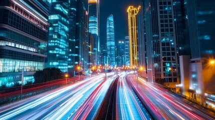 Obraz premium Electrical engineer designing ultra-efficient LED lights for a sustainable city project.