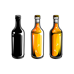 Three bottle of beer design vector 
