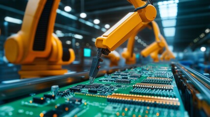Modern robots and automation process, manufacturing