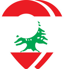 Lebanon flag on Map Icon