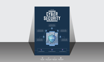 Cyber Security Awareness Poster or Flyer Template