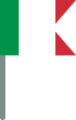 Italy Flag On Crisp Corners