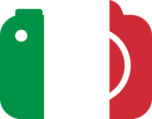 Italy Flag On Camra Icon