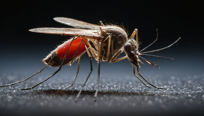 Naklejka premium mosquito, perfect lighting, spot light with dark background