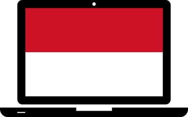 Indonesia Flag in Laptop