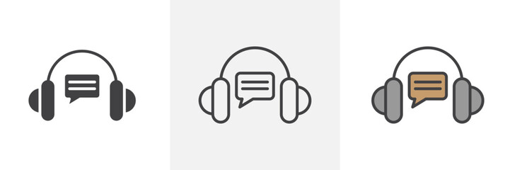Customer support icon in black and colored style.