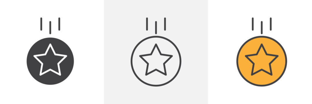 Earn point icon in black and colored style.