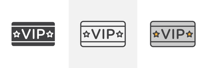 VIP icon in black and colored style.