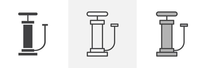 Air pump icon in black and colored style.