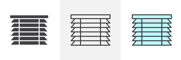 Blinds icon in black and colored style.