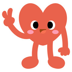 Red Hearts funny cartoon, Boy characters. Valentines day