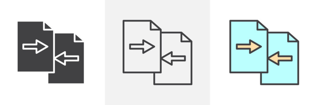 Compare icon in black and colored style.