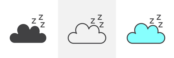 Zzz icon in black and colored style.