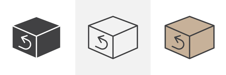 Return purchase icon in black and colored style.
