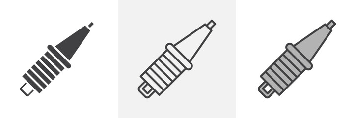 Spark plug icon in black and colored style.