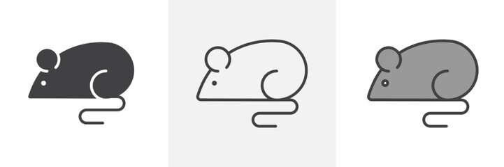 Rat icon in black and colored style.