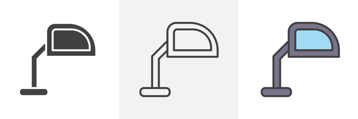 Side mirror icon in black and colored style.