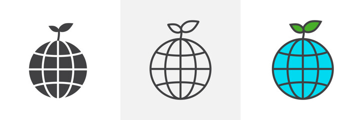 Environment icon in black and colored style.