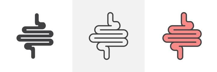 Gut icon in black and colored style.