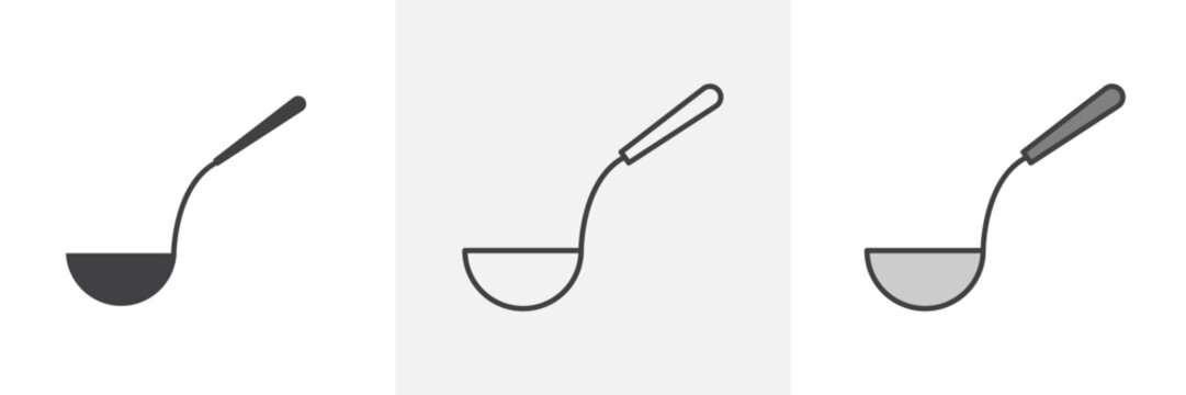 Ladle icon in black and colored style.
