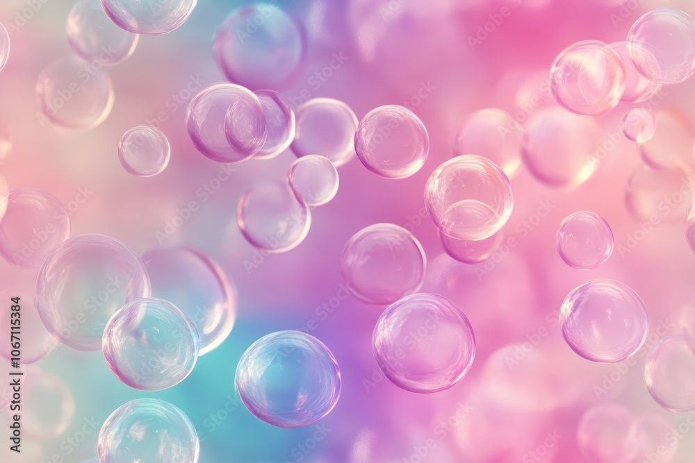 Wall mural colorful bubble pattern creating a serene seamless background