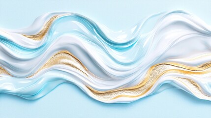 Fototapeta premium Explore the fluid dynamics of textured waves in elegant blue and gold artwork for modern decor