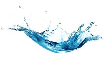 blue water splash isolated on white background. Water splash. PNG transparent.