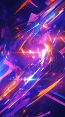 Vibrant abstract digital art with swirling colors and dynamic shapes, creating an energetic and futuristic atmosphere.