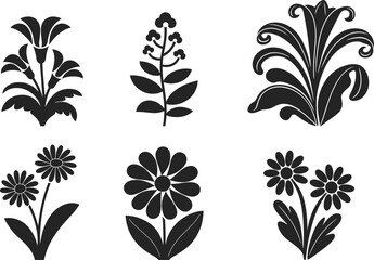 Simple Flower Silhouette Illustration with a white background