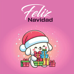 Feliz navidad christmas card, christmas poster christmas flyer, web, mobile