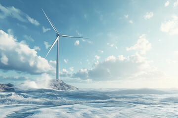 wind turbines on the beach