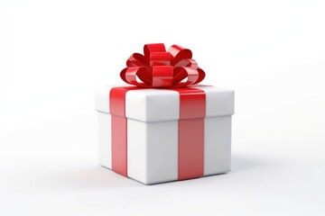 Fototapeta premium Christmas gift red white background celebration.