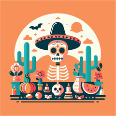dia de los muertos illustration