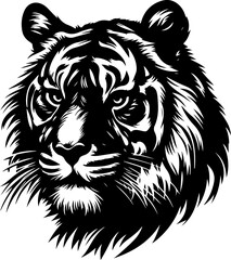 tiger head silhouette  vector