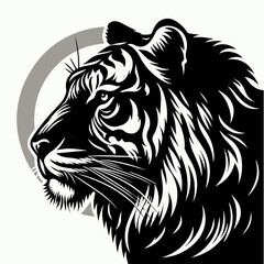 Obraz premium tiger head silhouette vector
