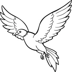 Obraz premium Free vector Dove flying vector illustration line art 