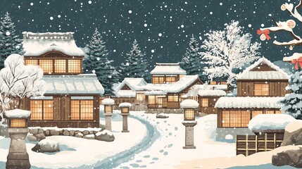 Fototapeta premium 日本の雪景色